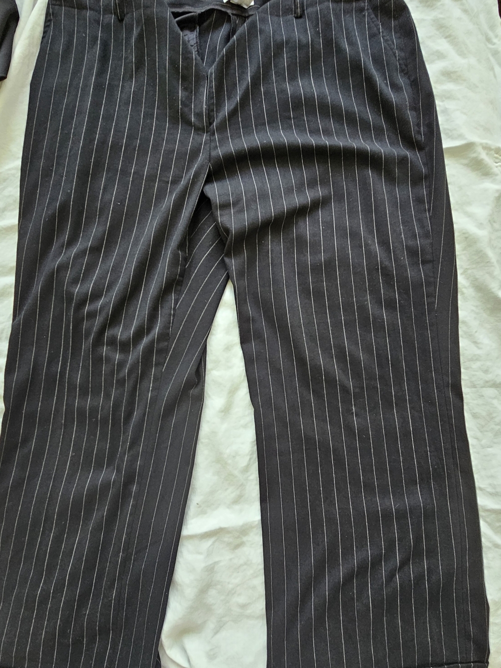 Calvin Klein Wide Leg Black Pinstripe Trousers  Size 22W